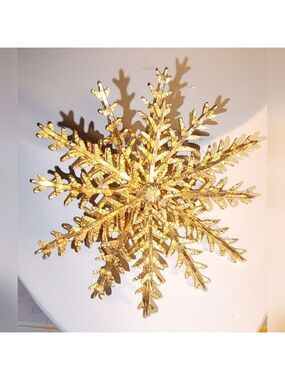 Gold Snowflake Holiday Brooch